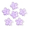 Transparent Spray Paint Glass Beads, Flower, Purple, 15.5x16x3.5mm, Hole: 1.8mm