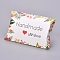 Paper Pillow Boxes, Gift Candy Packing Box, Flower Pattern & Word Handmade with Love, White, Box: 12.5x7.6x1.9cm, Unfold: 14.5x7.9x0.1cm