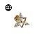 G23 Titanium with Clear Cubic Zirconia Internally Threaded Labrets, Triangle, Golden, 8mm, Pin: 1.2mm
