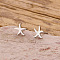 304 Stainless Steel Stud Earrings, Stainless Steel Color, Starfish, 8mm