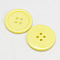 Resin Buttons, Dyed, Flat Round, Yellow, 18x3mm, Hole: 2mm, 395pcs/bag