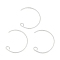 Brass Earring Hooks, Silver, 22x20.5x0.8mm, Hole: 2.5mm
