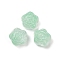 Transparent Glass Beads, Flowers Rose, Baking Paint, Medium Aquamarine, 11.5x12x8.5mm, Hole: 1.2mm