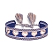 Valentine's Day Theme Polyester Cord Bracelets, with Tassel, Heart, Marine Blue, Inner Diameter: 2-3/8 inch(6cm)