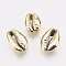 Electroplated Shell Beads, Cowrie Shells, Golden, 21~25x15~17x7~8mm