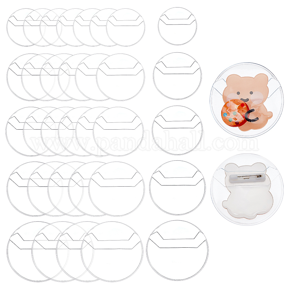 Wholesale 50Pcs 5 Style Round Plastic Brooch Protectors Cover ...