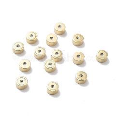 Water Plating Brass Beads, Cadmium Free & Lead Free, with Rubber Inside, Column, Real 24K Gold Plated, 5x4mm, Hole: 1mm, Rubber Hole: 0.8mm