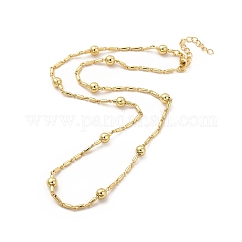 Rack Plating Brass Satellite Chain Necklace for Women, Lead Free & Cadmium Free, Real 18K Gold Plated, 16.54~17.32 inch(42~44cm)
