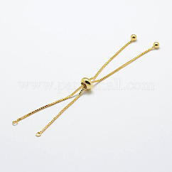 Rack Plating Brass Chain Bracelet Making, Long-Lasting Plated, Slider Bracelets Making, Cadmium Free & Lead Free, Real 18K Gold Plated, Single Chain Length: about 115~120mm