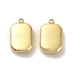 304 Stainless Steel Pendants, Octagon Charms, Real 14K Gold Plated, 15x9.5x4mm, Hole: 1.2mm