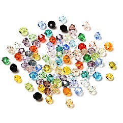 Imitation Austrian Crystal Beads, Grade AAA, K9 Glass, Faceted, Bicone, Mixed Color, 3x3mm, Hole: 0.7~0.9mm