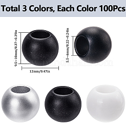 300Pcs 3 Styles Acrylic European Beads&nbsp;DIY-SP0001-16