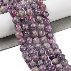 Natural Lepidolite/Purple Mica Stone Beads Strands&nbsp;G-B133-A01-12MM