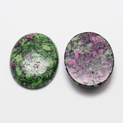 Oval Natural Sesame Jasper/Kiwi Jasper Cabochons&nbsp;G-K020-25x18mm-09-1