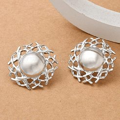 304 Stainless Steel Flat Round Stud Earrings for Women&nbsp;EJEW-M089-05P