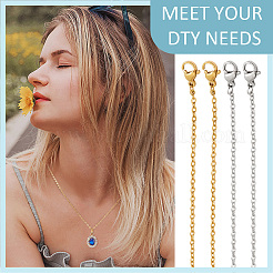 20Pcs 2 Colors 304 Stainless Steel Cable Chain Necklaces Set&nbsp;MAK-NB0001-23