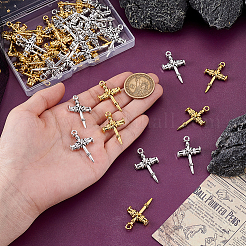 50Pcs 2 Colors Tibetan Style Zinc Alloy Pendants&nbsp;FIND-GA0007-33