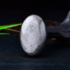 Natural Silver Obsidian Oval Sculpture Display Decorations&nbsp;PW-WGC913E-01