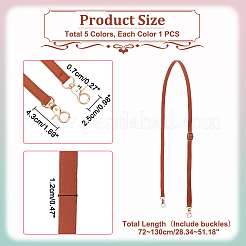5Pcs 5 Colors PU Imitation Leather Adjustable Bag Straps&nbsp;FIND-WR0009-77B