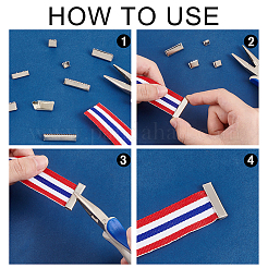48Pcs 8 Styles Brass Ribbon Crimp Ends&nbsp;KK-PH0010-05