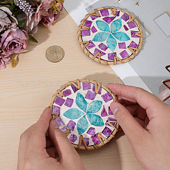 2Pcs Rattan Cup Mats&nbsp;AJEW-CN0005-99C