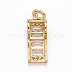 Rack Plating Brass Clear Cubic Zirconia Pendants&nbsp;KK-M229-14G
