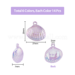 84Pcs 6 Colors UV Plating Opaque Acrylic Pendants&nbsp;PACR-DC0001-02