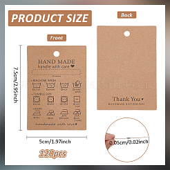 120Pcs Kraft Paper Handmade Price Tags&nbsp;CDIS-FG0001-60