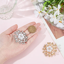 4Pcs Flower Alloy Rhinestone Lapel Pins for Clothes&nbsp;JEWB-ME0001-29