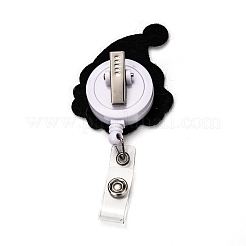 Christmas Santa Claus Glitter Powder Felt & ABS Plastic Badge Reel&nbsp;AJEW-I053-13