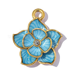 304 Stainless Steel with Deep Sky Blue Enamel Pendants&nbsp;SA-OY001-98G