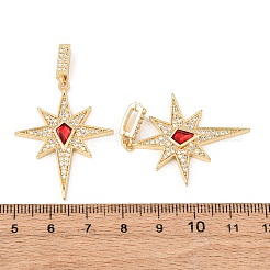 Brass Micro Pave Clear Cubic Zirconia Pendants&nbsp;KK-G543-15G-01