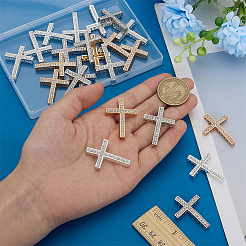 24Pcs 3 Colors Alloy Rhinestone Pendants&nbsp;FIND-FG0005-30