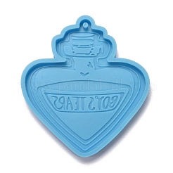 Heart Perfume Bottle with Word BOYS TEARS Pendant Silicone Molds&nbsp;DIY-M034-24