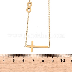 Religion 304 Stainless Steel Infinity Cross Link Chain Necklaces&nbsp;NJEW-H093-06G