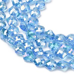 Electroplate Transparent Glass Beads Strands&nbsp;GL-CBA7A17-02A-07