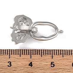 Brass Micro Pave Clear Cubic Zirconia Fold Over Clasps&nbsp;KK-U042-07P