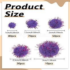 240Pcs 5 Styles Handmade DIY Doll Craft Pom Pom Yarn Pom Pom Balls&nbsp;DIY-LP0005-35