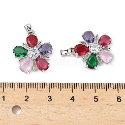 Brass Micro Pave Cubic Zirconia Pendants&nbsp;KK-S532-10P-B