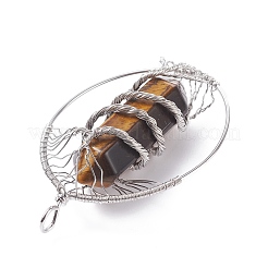 Natural Tiger Eye Big Pendants&nbsp;G-F702-02P-E