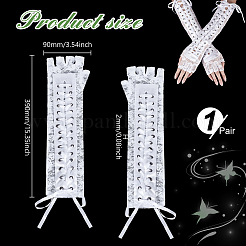 Polyester Lady Tulle Lace Oversleeve Gloves&nbsp;AJEW-WH0596-073A