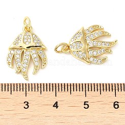 Rack Plating Brass Micro Pave Clear Cubic Zirconia Pendants&nbsp;X-KK-M260-02G