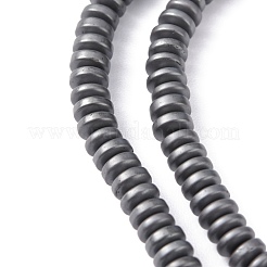 Matte Style Electroplate Non-magnetic Synthetic Hematite Flat Round Beads Strands&nbsp;X-G-M007-77