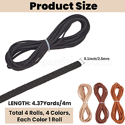 4Pcs 4 Colors Flat Faux Suede Cord&nbsp;OCOR-CL0001-06A