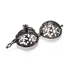 Rack Plating Brass Cage Pendants&nbsp;KK-S751-074B