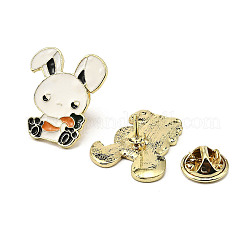 12Pcs 5 Colors Rabbit with Carrot Enamel Pins&nbsp;JEWB-A033-13G