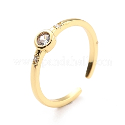 Clear Cubic Zirconia Solitaire Ring&nbsp;RJEW-C018-17G