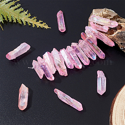 2 Strands Electroplated Natural Quartz Crystal Bead Strands&nbsp;G-OC0002-53B