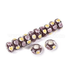 Handmade Lampwork & Brass Core European Beads&nbsp;LAMP-N044-04S-03