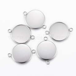 Tarnish Resistant 304 Stainless Steel Cabochon Connector Settings&nbsp;STAS-E146-19P-18mm
